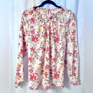 DownEast Smocked Cuff Blouse